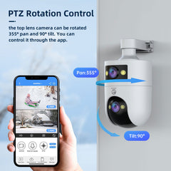 W8-U Dual Camera PTZ WiFi Security Camera with Two-Way Call & Night Vision