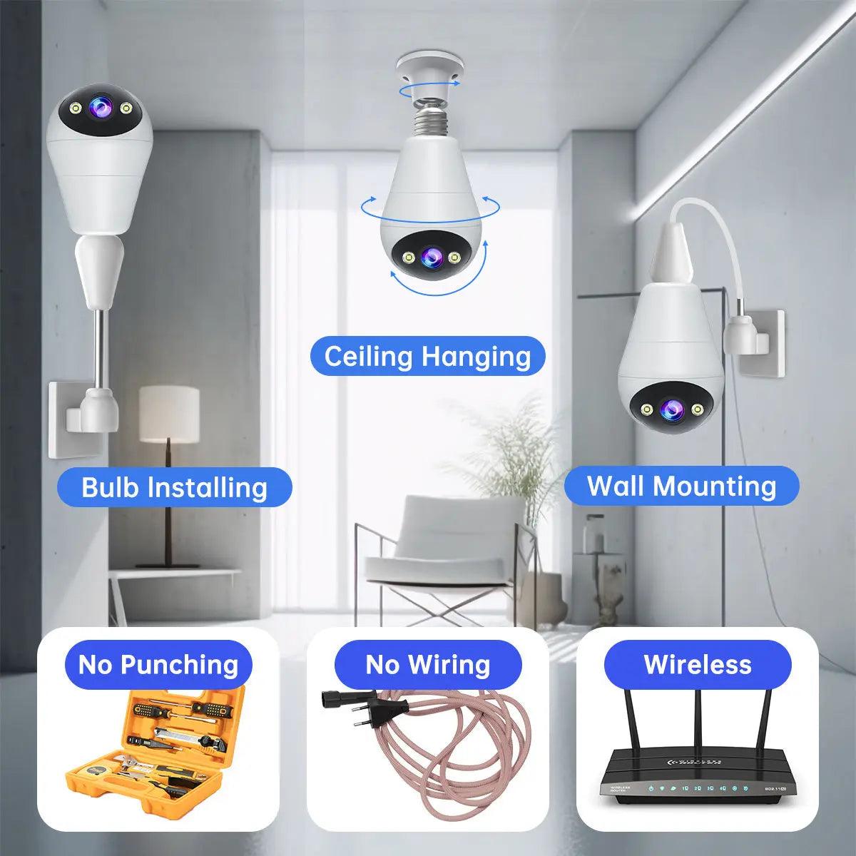 JOOAN Security Wireless Light Bulb Camera  For Home And Business JOOAN