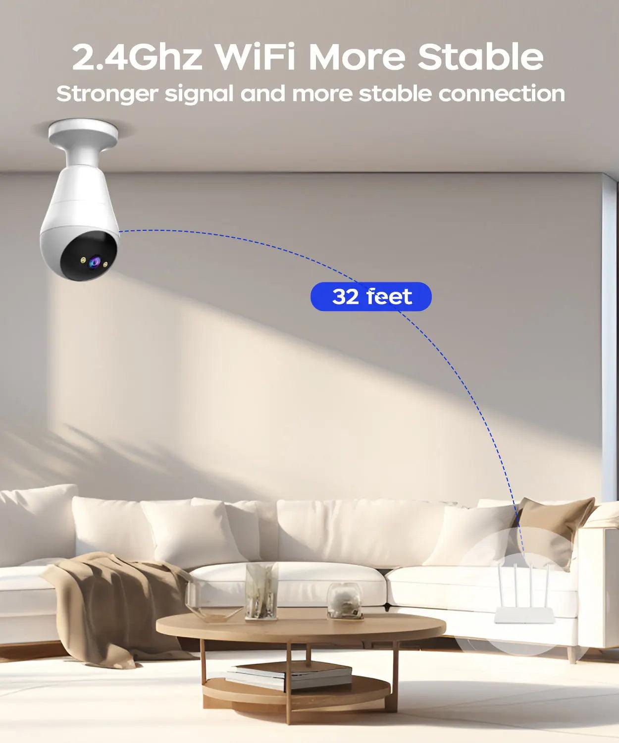 JOOAN Security Wireless Light Bulb Camera For Home And Business - JOOAN