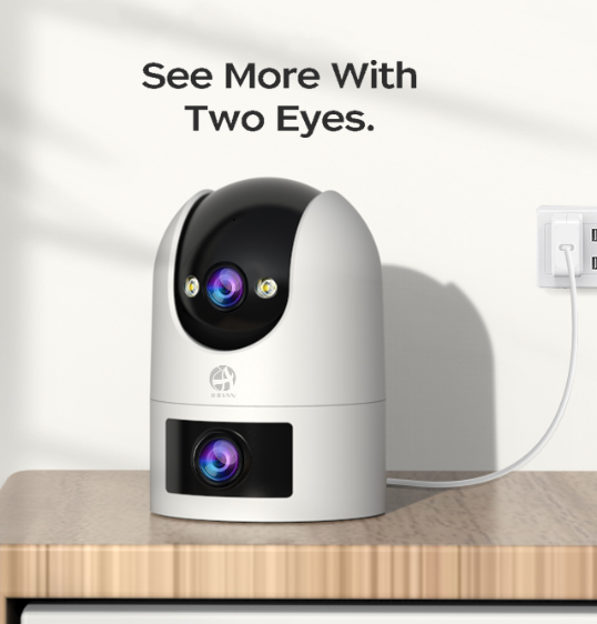 Dual lens wifi security camera for home security