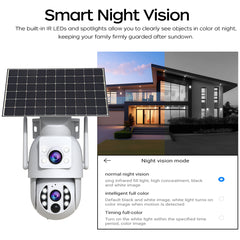 S3-U Solar Outdoor Dual-Lens PTZ WiFi Security Camera – 3MP, Auto Tracking, Color Night Vision