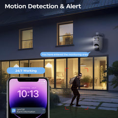 W8-U Dual Camera PTZ WiFi Security Camera with Two-Way Call & Night Vision