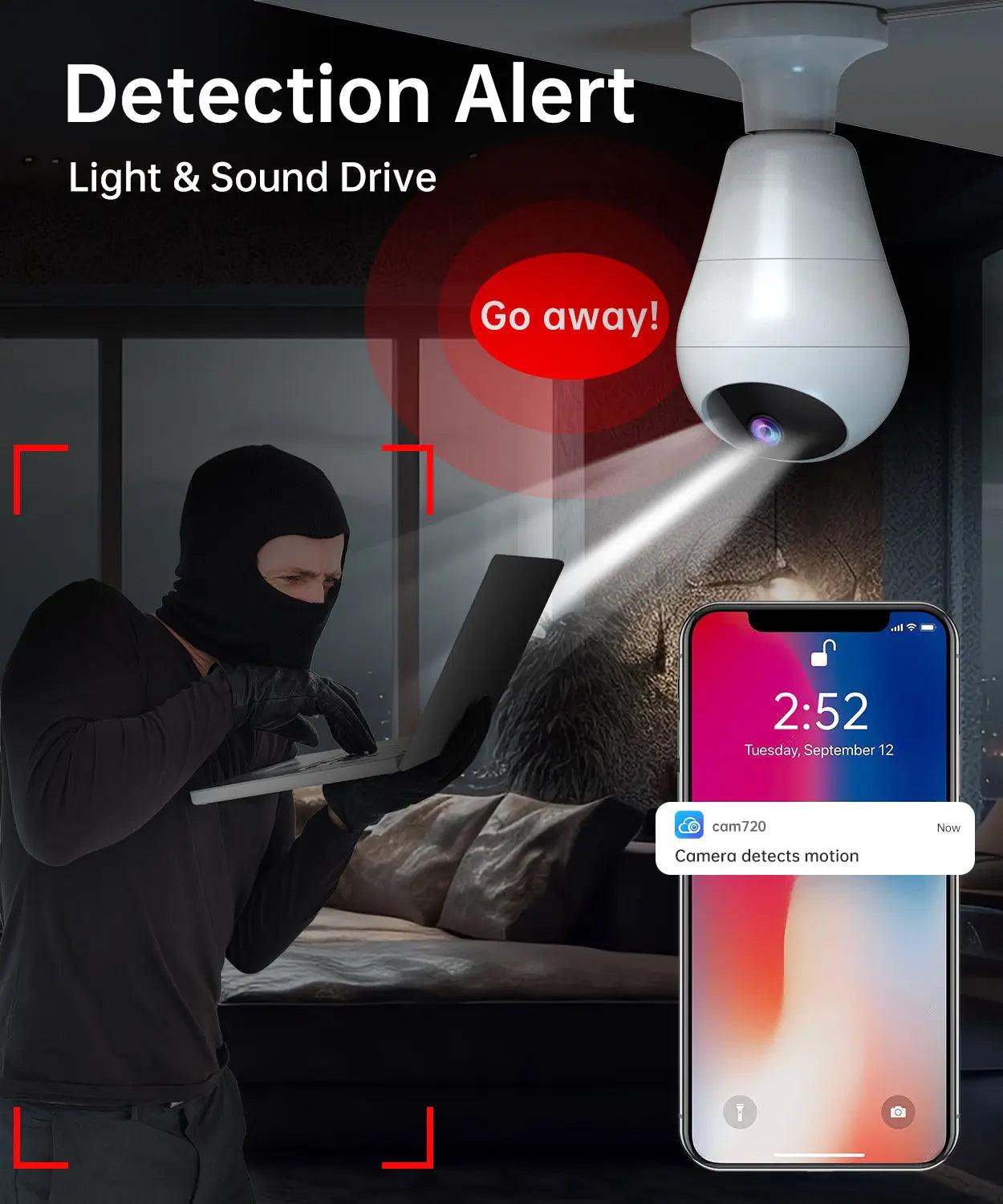 JOOAN Security Wireless Light Bulb Camera For Home And Business - JOOAN