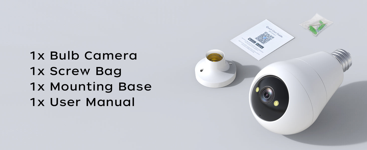 the packege of bulb light security camera for home