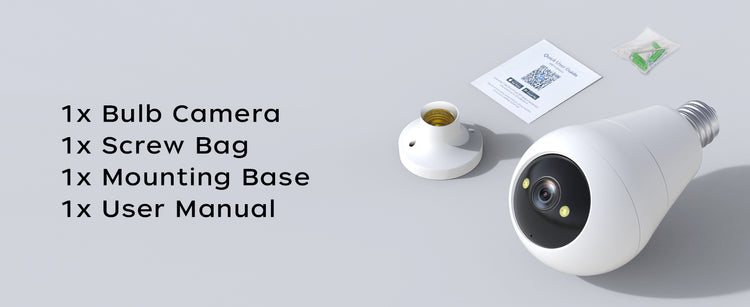 the packege of bulb light security camera for home